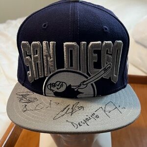 San Diego Navy and Gray Snapback Hat with Embroidered Logo